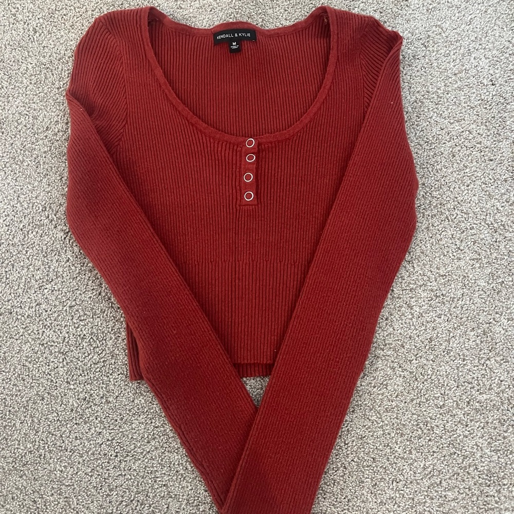 Pacsun Kendall & Kylie Burnt Orange Cropped Long sleeve